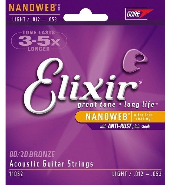 Струны для акустической гитары Elixir 11052 Nanoweb