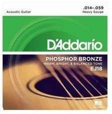 Струны для акустической гитары D'Addario EJ18 Heavy, фосфорная бронза, Heavy 14-59