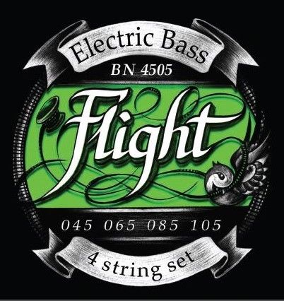 Струны для 4-х струнной бас гитары Flight BN4505, Medium, 45-105