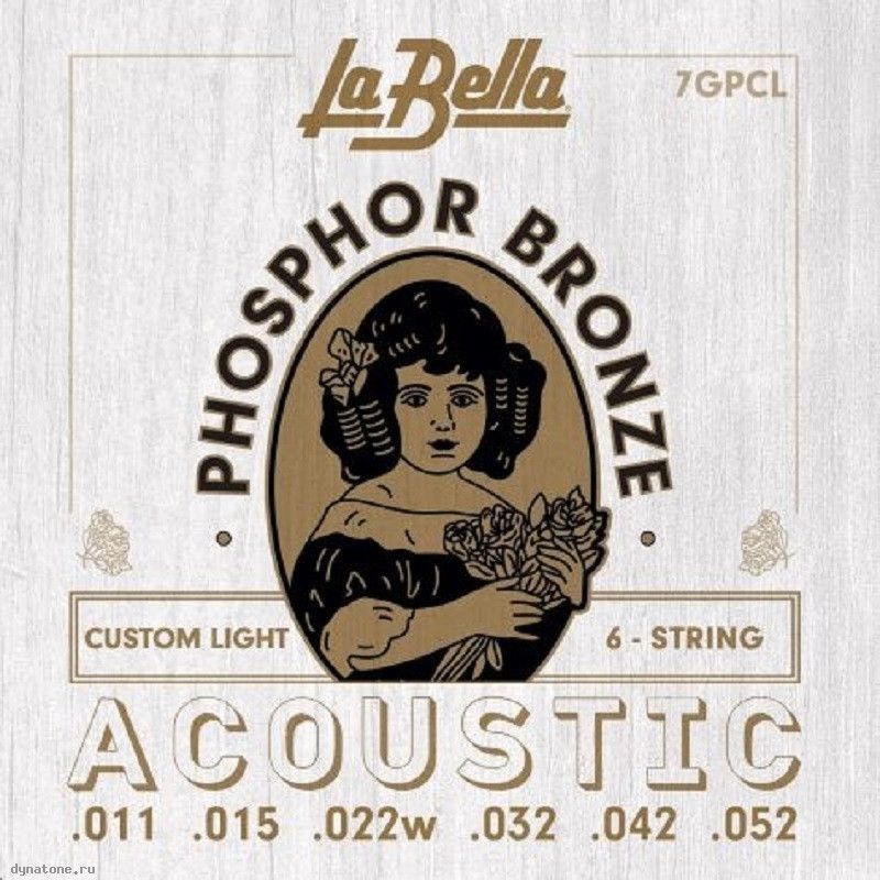 Комплект струн для акустической гитары 11-52 La Bella 7GPCL 