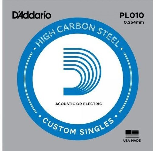Одиночная струна для акустической и электрогитары D'Addario PL010