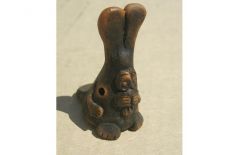 Свистулька маленькая Заяц, обварная, Керамика Щипановых SM06