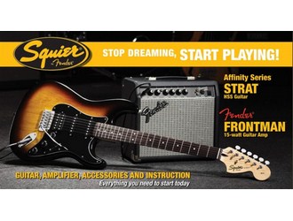 Гитарный комплект Fender Squier Affinity Strat HSS & Frontman 15G AMP Brown Sunburst