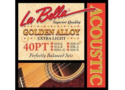 Комплект струн для акустической гитары 10-50 La Bella 40PT